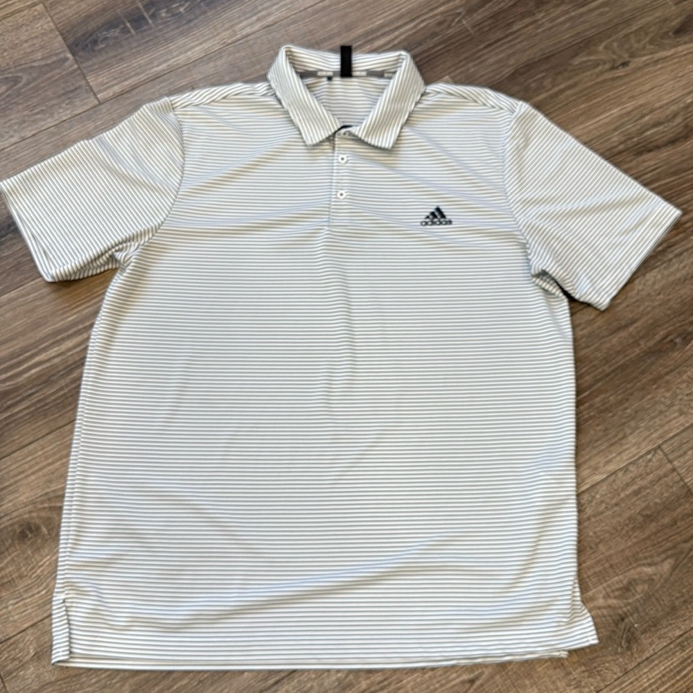 Adidas Stripes Golf Shirt Size X-Large